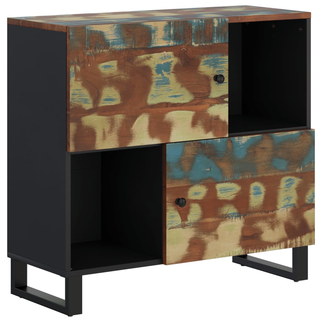 Credenza con 2 Ante 80x33x75 cm in Legno Massello di Recupero