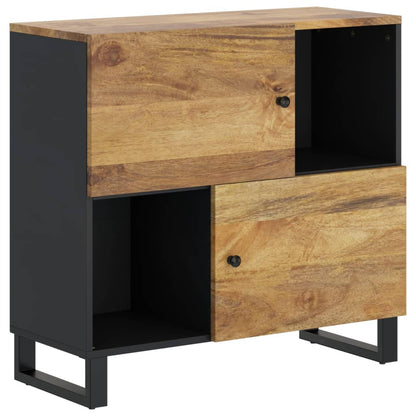 Credenza con 2 Ante 80x33x75 cm in Legno Massello di Mango