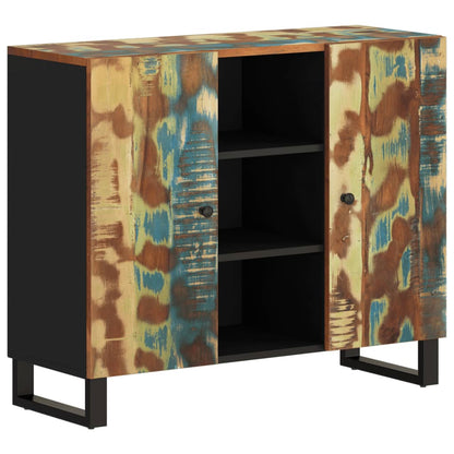 Credenza con 2 Ante 90x33x75 cm in Legno Massello di Recupero