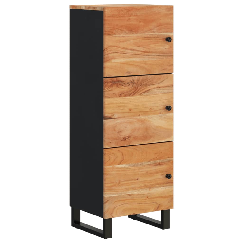 Credenza con 3 Ante 40x33x110 cm Legno Massello Acacia e Ferro