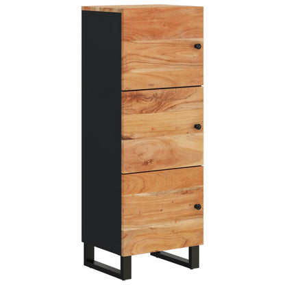 Credenza con 3 Ante 40x33x110 cm Legno Massello Acacia e Ferro