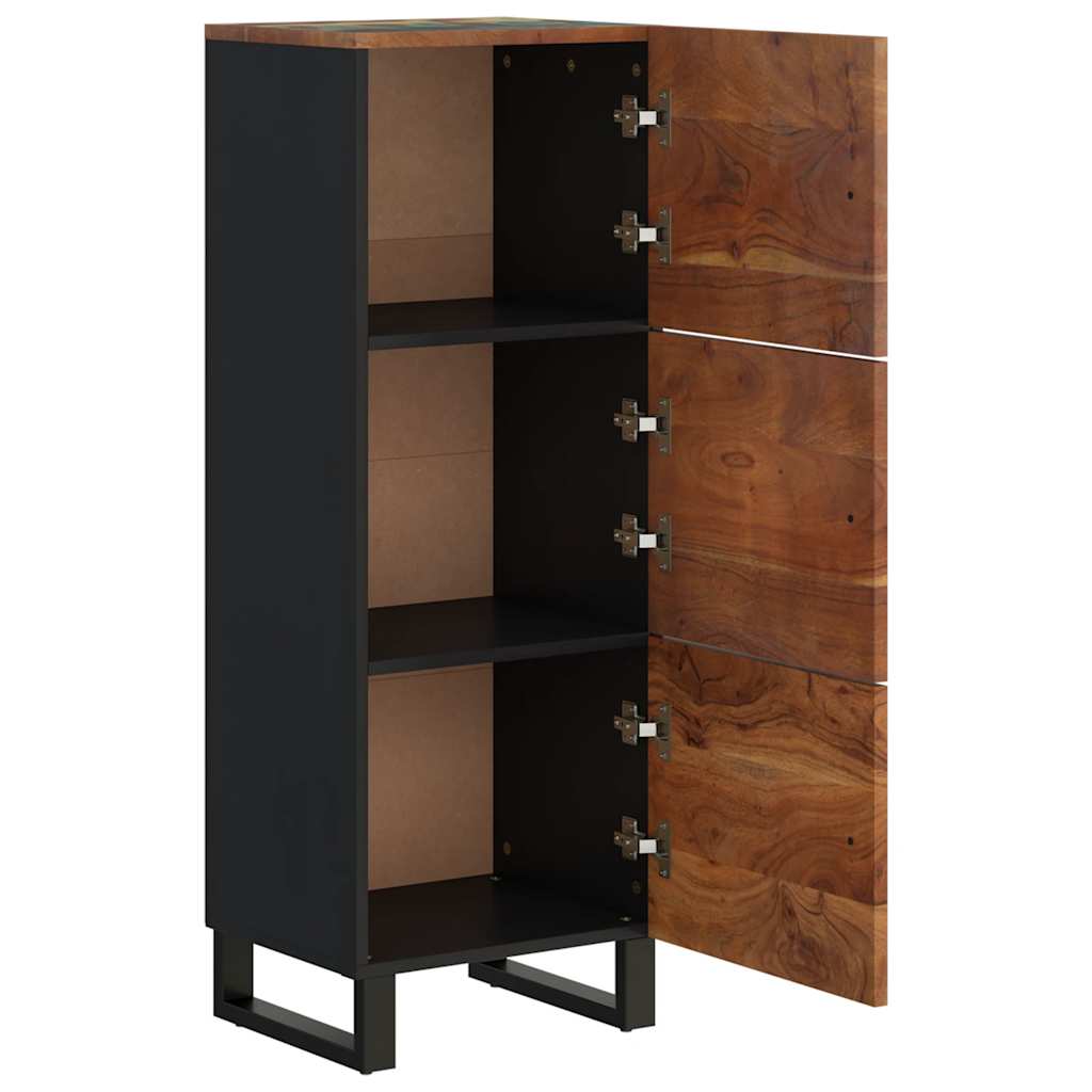 Credenza con 3 Ante 40x33x110cm Legno Massello Recupero e Ferro
