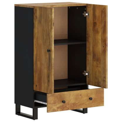 Credenza con Cassetto 60x33x100 cm Legno Massello Mango e Ferro