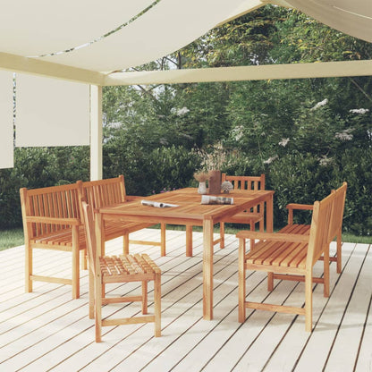 Set da Pranzo per Giardino 5 pz in Legno Massello di Teak