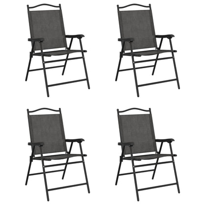 Sedie Giardino Pieghevoli 4 pz Grigio MÃ©lange Acciaio Textilene