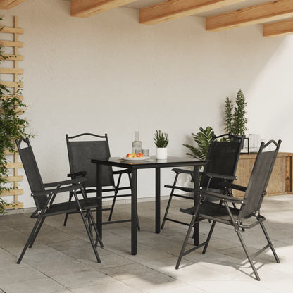 Sedie Giardino Pieghevoli 4 pz Grigio MÃ©lange Acciaio Textilene