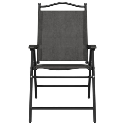 Sedie Giardino Pieghevoli 4 pz Grigio MÃ©lange Acciaio Textilene