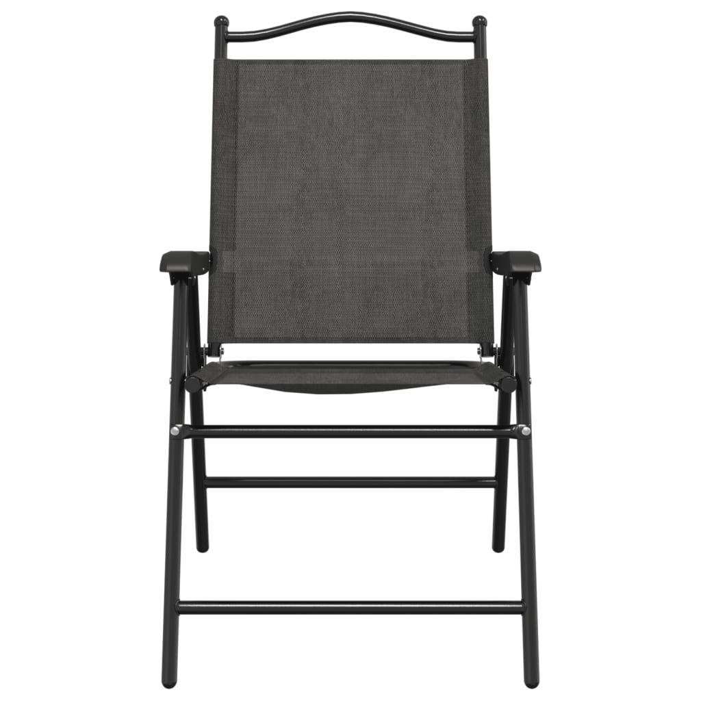 Sedie Giardino Pieghevoli 8 pz Acciaio Grigio MÃ©lange Textilene