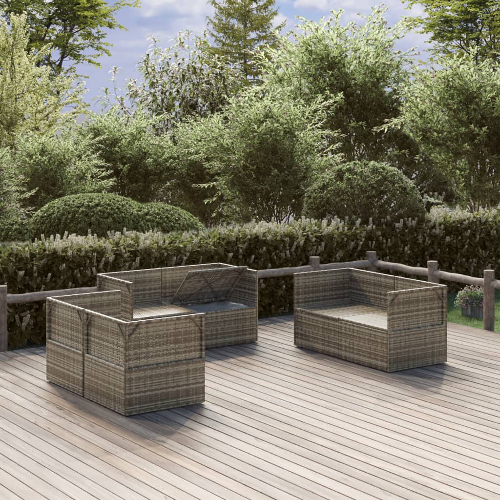 Poltrone Angolari da Giardino 6pz Grigio 57x57x56cm Polyrattan