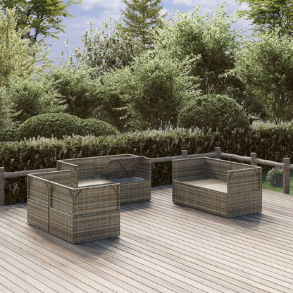 Poltrone Angolari da Giardino 6pz Grigio 57x57x56cm Polyrattan