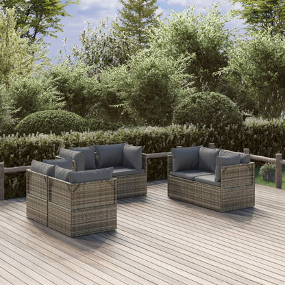 Poltrone Angolari da Giardino 6pz Grigio 57x57x56cm Polyrattan
