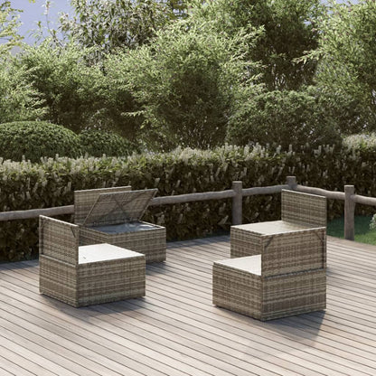 Poltrone Centrali da Giardino 4pz Grigio 57x57x56cm Polyrattan