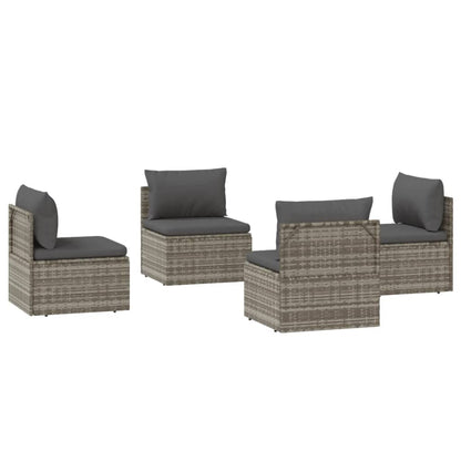 Poltrone Centrali da Giardino 4pz Grigio 57x57x56cm Polyrattan