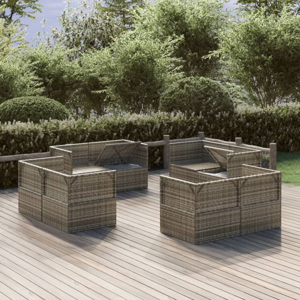 Poltrone Angolari da Giardino 8pz Grigio 57x57x56cm Polyrattan