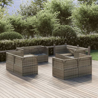 Poltrone Angolari da Giardino 8pz Grigio 57x57x56cm Polyrattan