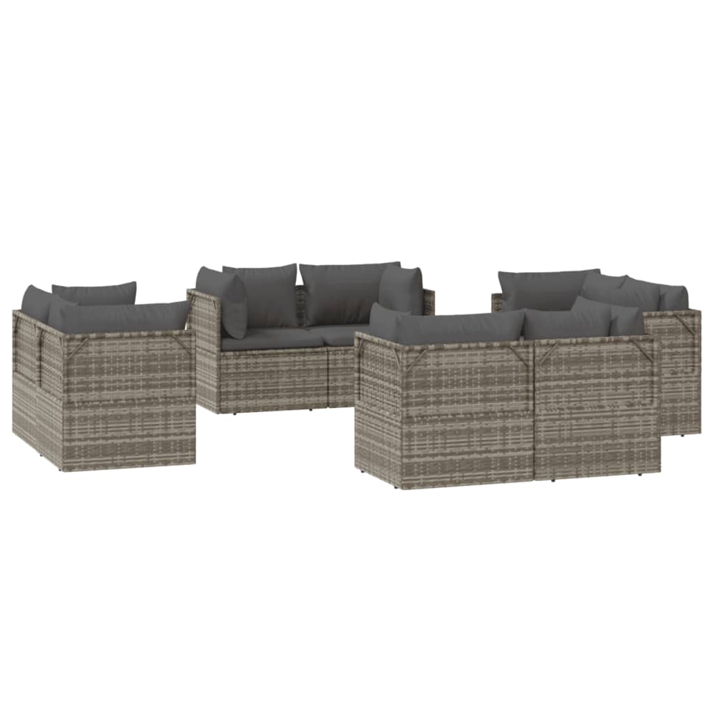 Poltrone Angolari da Giardino 8pz Grigio 57x57x56cm Polyrattan