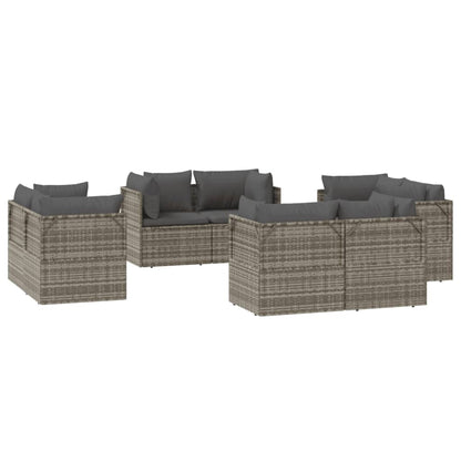 Poltrone Angolari da Giardino 8pz Grigio 57x57x56cm Polyrattan