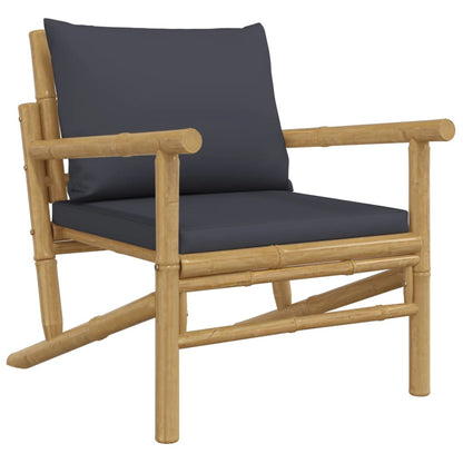 Set Salotto da Giardino 4pz con Cuscini Grigio Scuro BambÃƒÂ¹