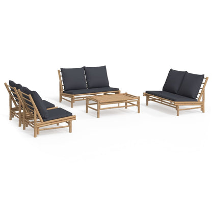 Set Salotto da Giardino 5pz con Cuscini Grigio Scuro BambÃƒÂ¹