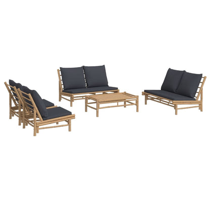 Set Salotto da Giardino 5pz con Cuscini Grigio Scuro BambÃƒÂ¹