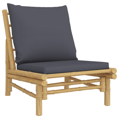 Set Salotto da Giardino 5pz con Cuscini Grigio Scuro BambÃƒÂ¹