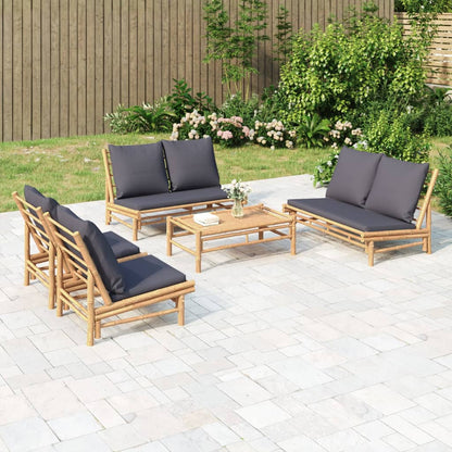 Set Salotto da Giardino 5pz con Cuscini Grigio Scuro BambÃƒÂ¹