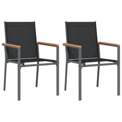 Sedie da Giardino 2 pz Nere 55x61,5x90 cm Textilene e Acciaio
