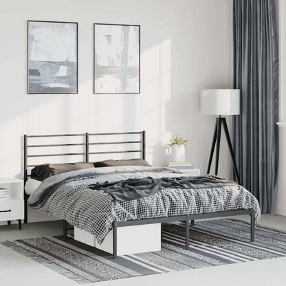 Giroletto con Testiera in Metallo Nero 135x190 cm