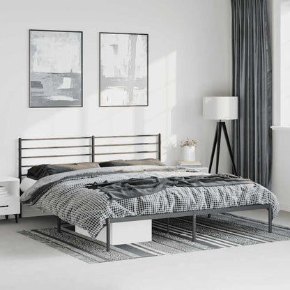 Giroletto con Testiera in Metallo Nero 183x213 cm