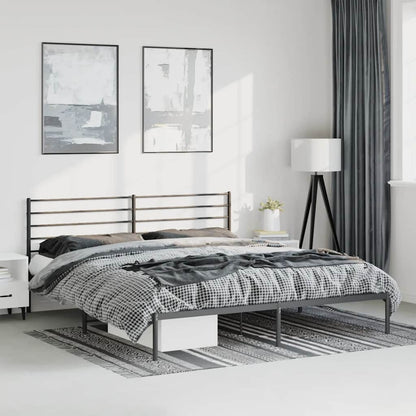 Giroletto con Testiera in Metallo Nero 193x203 cm