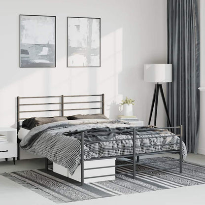 Giroletto con Testiera e Pediera Metallo Nero 135x190 cm