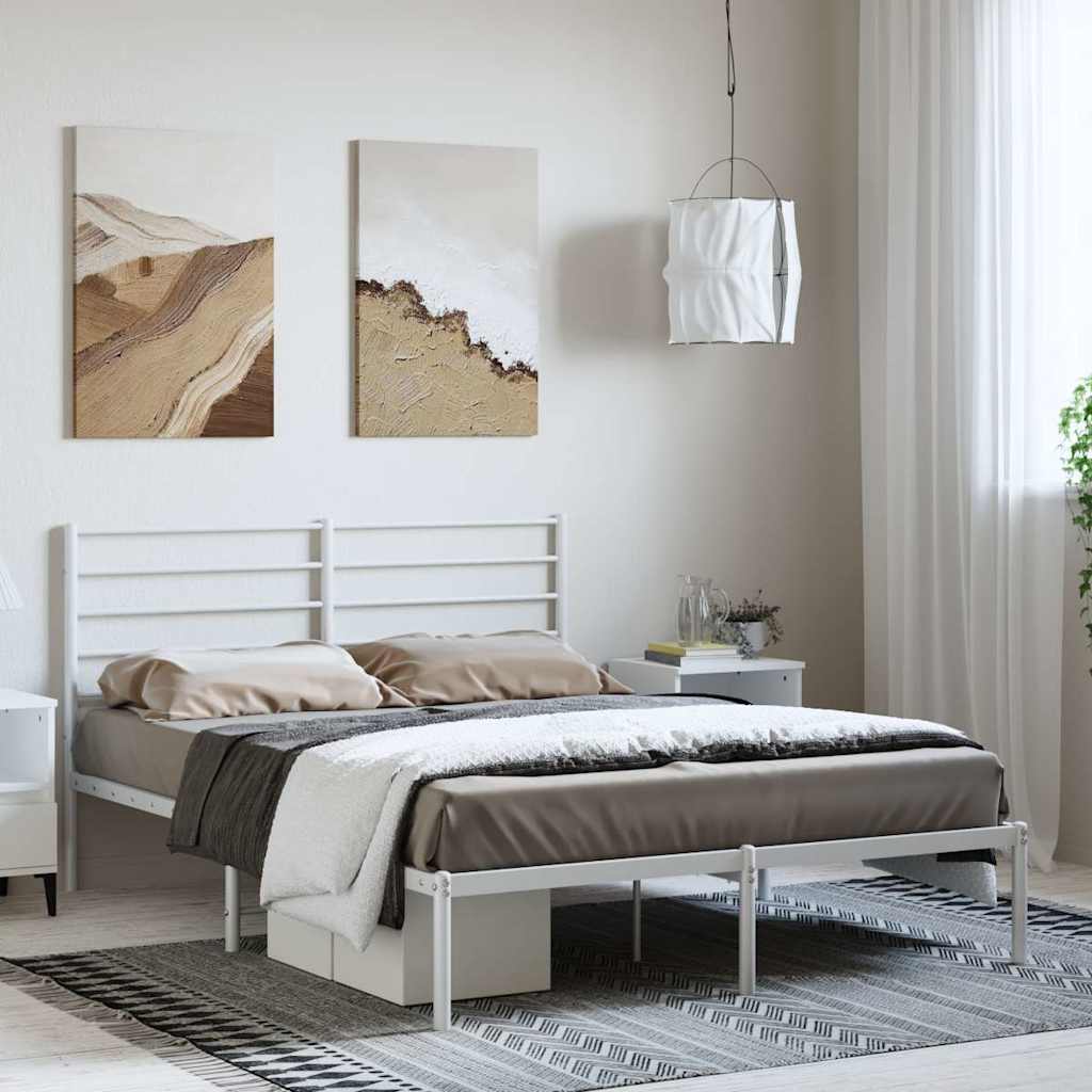 Giroletto con Testiera Metallo Bianco 150x200 cm