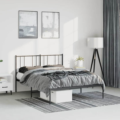 Giroletto con Testiera in Metallo Nero 135x190 cm