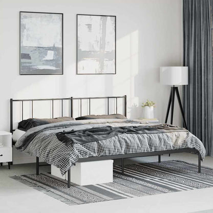 Giroletto con Testiera in Metallo Nero 183x213 cm