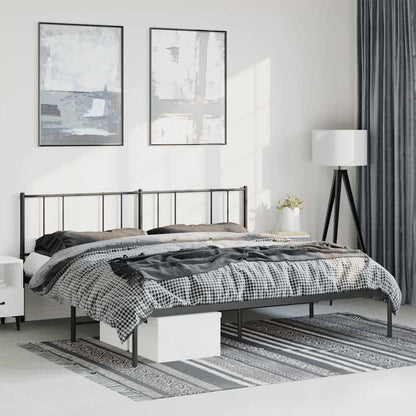 Giroletto con Testiera in Metallo Nero 193x203 cm