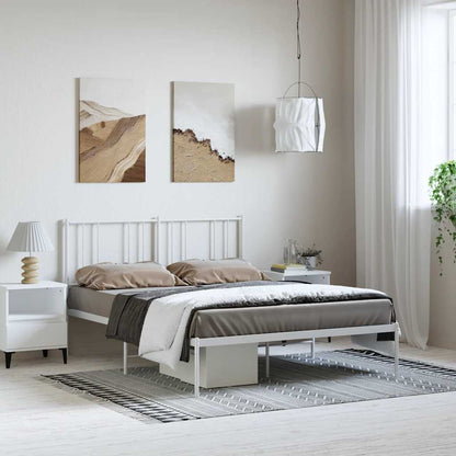 Giroletto con Testiera Metallo Bianco 150x200 cm