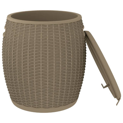 Contenitore da Giardino 4 in 1 Polipropilene Marrone Chiaro