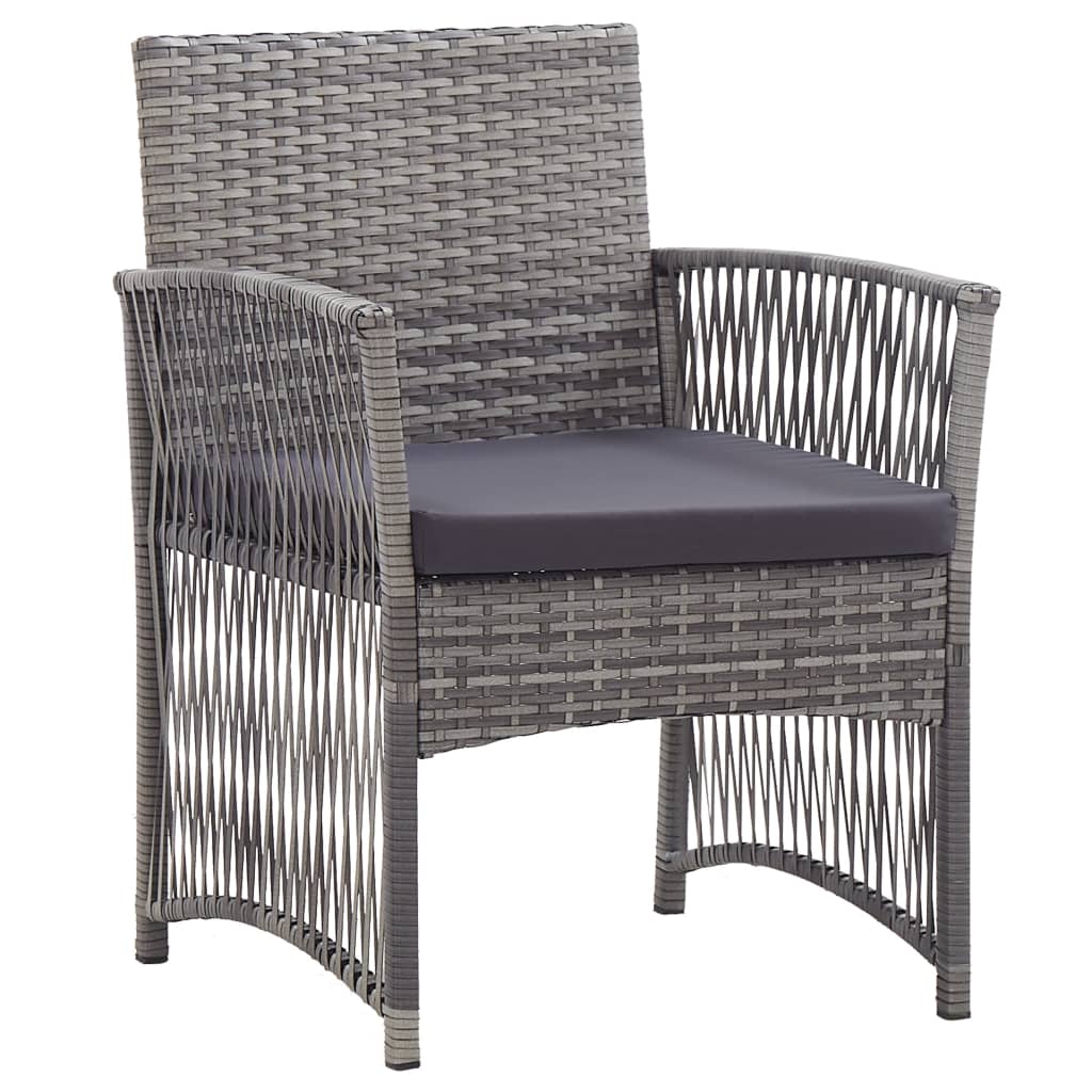 Poltrone da Giardino con Cuscini 2 pz Grigie in Polyrattan
