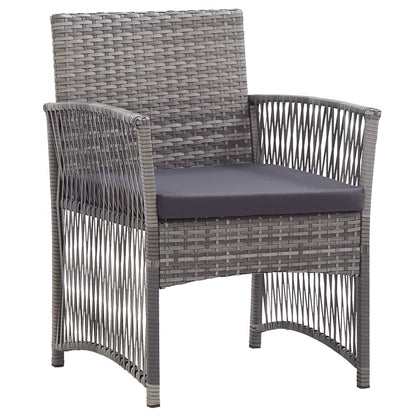 Poltrone da Giardino con Cuscini 2 pz Grigie in Polyrattan