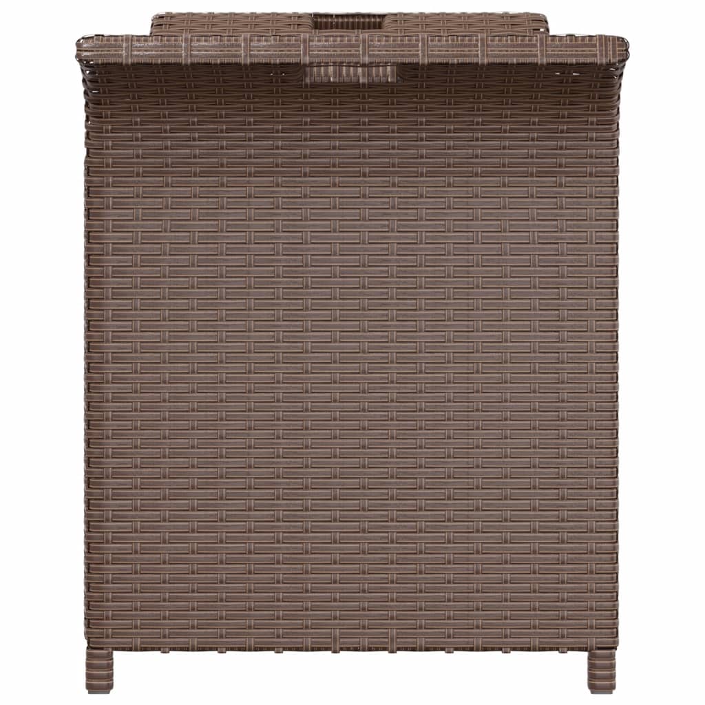 Panca da Giardino con Cuscino Marrone 116x46x57cm in Polyrattan