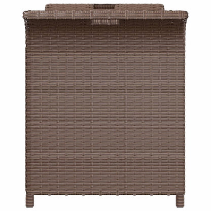 Panca da Giardino con Cuscino Marrone 116x46x57cm in Polyrattan