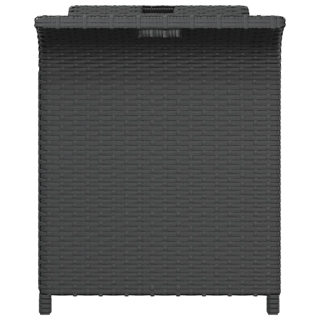 Panca da Giardino con Cuscino Nero 116x46x57 cm in Polyrattan
