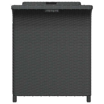 Panca da Giardino con Cuscino Nero 116x46x57 cm in Polyrattan