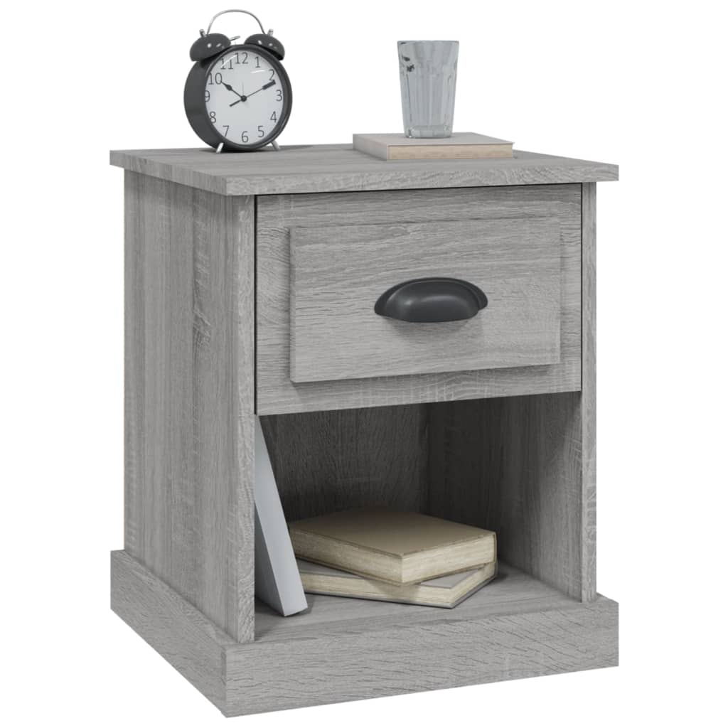 Comodini 2 pz Grigio Sonoma 39x39x47,5 cm in Legno Multistrato