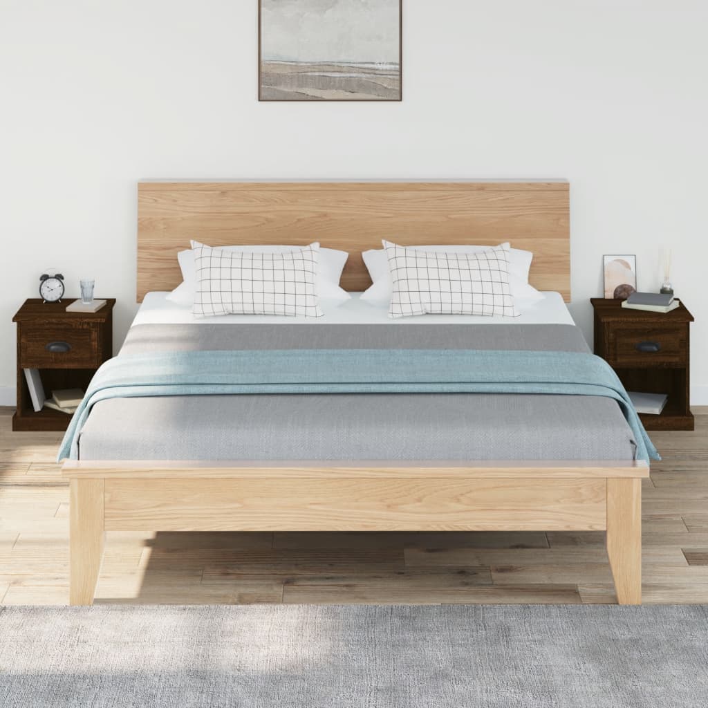 Comodini 2 pz Rovere Marrone 39x39x47,5 cm in Legno Multistrato