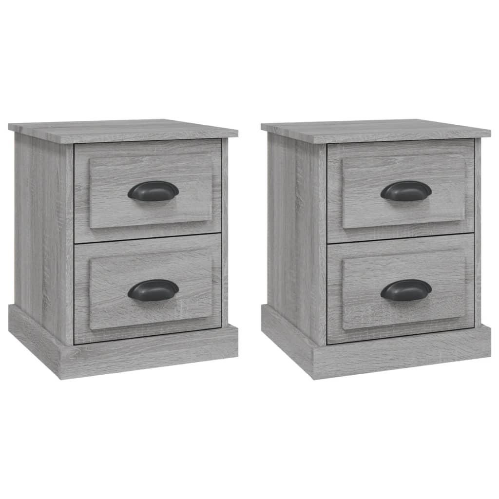 Comodini 2 pz Grigio Sonoma 39x39x47,5 cm in Legno Multistrato