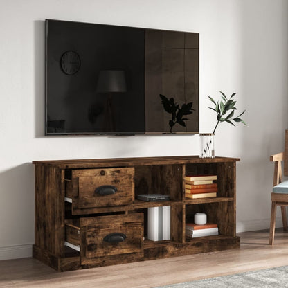 Mobile Porta TV Rovere Fumo 102x35,5x47,5 cm Legno Multistrato