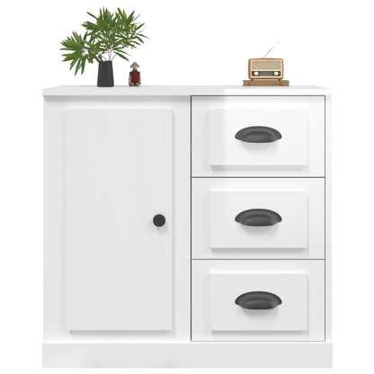 Credenza Bianco Lucido 70x35,5x67,5 cm in Legno Multistrato