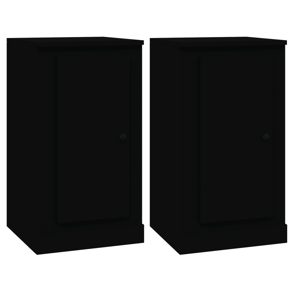 Credenze 2 pz Nere 37,5x35,5x67,5 cm in Legno Multistrato