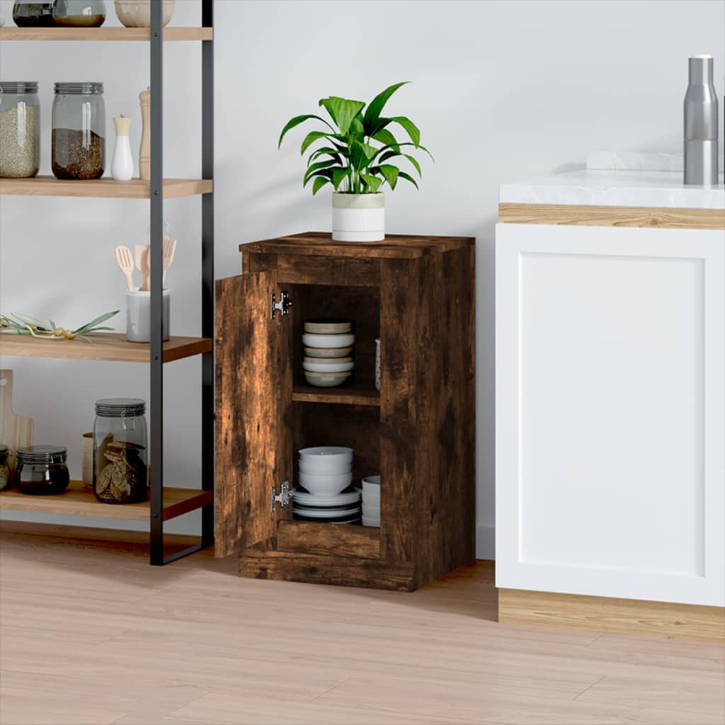Credenza Rovere Fumo 37,5x35,5x67,5 cm in Legno Multistrato